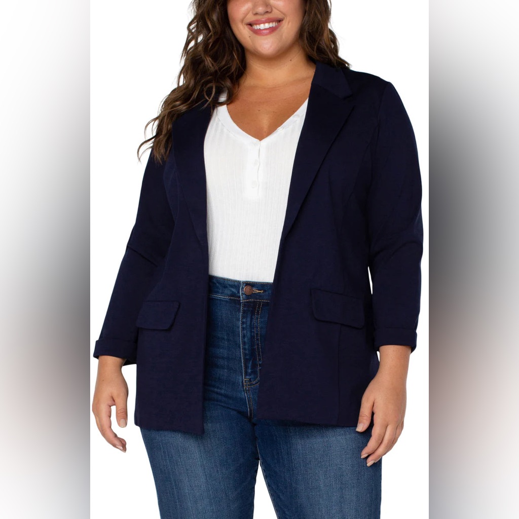 Liverpool Ponte Boyfriend Blazer With Princess Darts Cadet Blue 2x Workwear